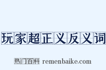 玩家超正义反义词是什么意思的图片